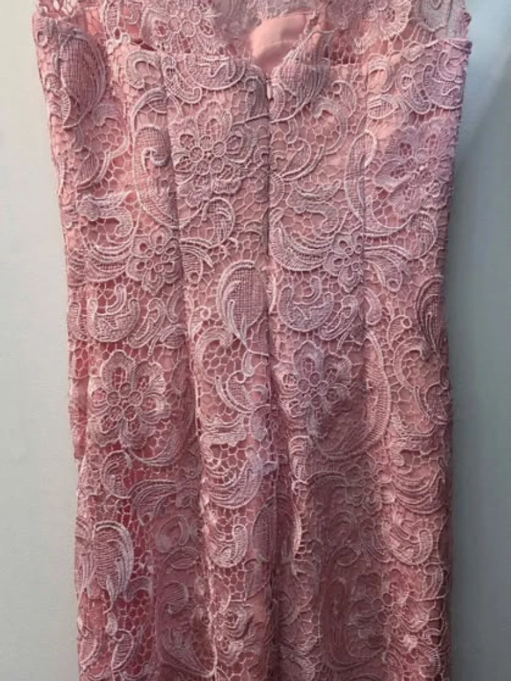 Pink Lace Knee-Length Cocktail Dress with Matching Shawl - Picture 8 of 8